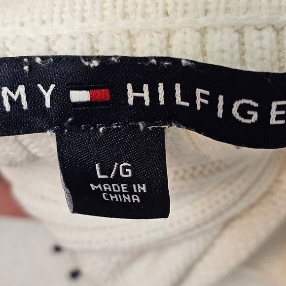 Women Knit Winter Fall Harvest Casual 3/4 Zip TurtleNeck Sweater TommyHilfiger L - Picture 15 of 15